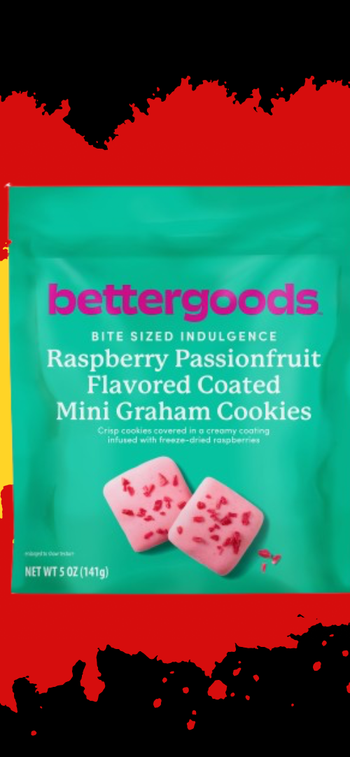 Raspberry Passionfruit Flavored Coated Mini Graham Cookies